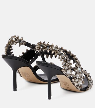Alexander McQueen Crystal-embellished leather sandals
