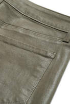 Thumbnail for your product : L'Agence Margot Cropped Coated High-rise Skinny Jeans - Army green
