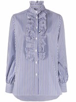 Thumbnail for your product : P.A.R.O.S.H. Ruffle-Embellished Striped Shirt