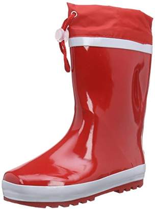 Playshoes Unisex Kid's Lined Rain Boot Wellies Basic Wellington Rubber, Red (Rot 8)