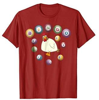 Chicken Bingo Player Funny T-Shirt with Bingo Balls