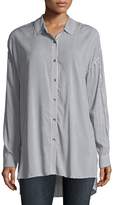 Thumbnail for your product : Splendid Button-Front Striped Oxford Tunic Shirt