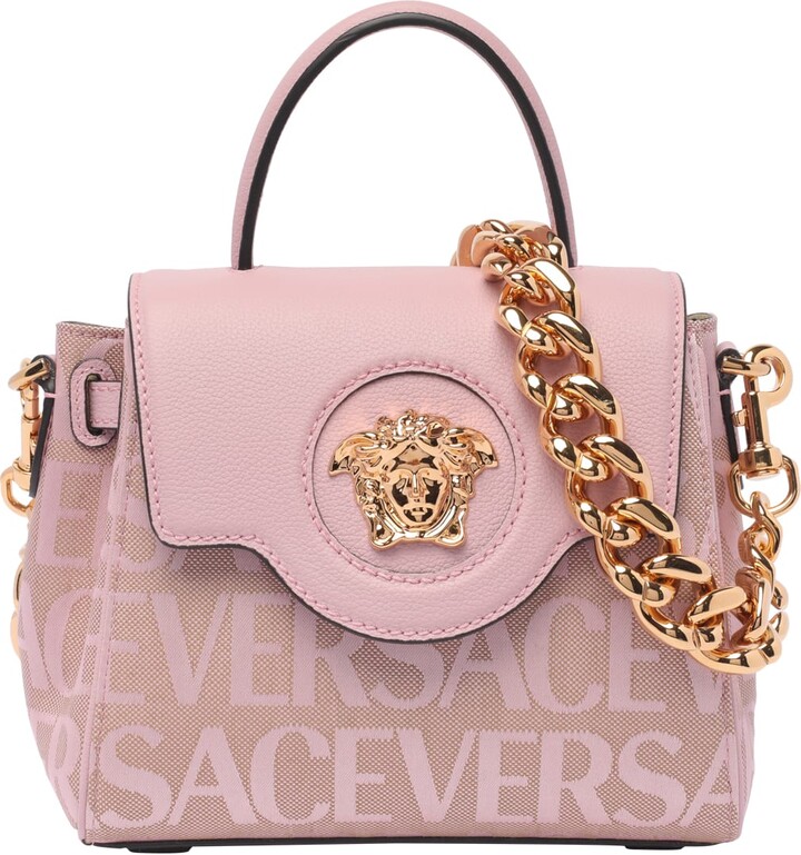 Versace Allover La Medusa Crossbody Bag, Female, Pink+print, One Size