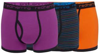 Red Herring Pack Of Three Assorted Plain And Printed Keyhole Trunks