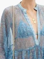 Thumbnail for your product : Missoni Mare V-neck Striped Lame-jacquard Coverup - Blue Multi