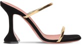 Thumbnail for your product : Amina Muaddi 100mm Gilda Metallic Leather Sandals