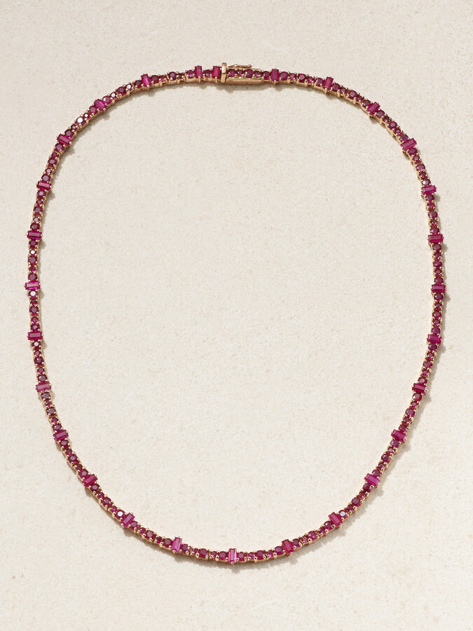Ileana Makri Rivulet 18-karat Gold Ruby Necklace - Red