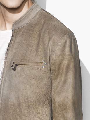 John Varvatos Textured Leather Café Racer Jacket