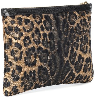 Dolce & Gabbana Leopard jacquard pouch
