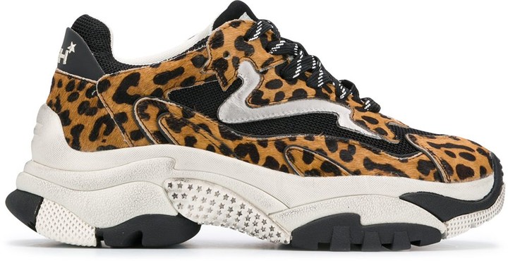 ash leopard print trainers