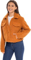 Thumbnail for your product : Sebby Women Contemporary Fit Long Sleeve Faux Fur Jacket - Purple Small