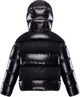 Thumbnail for your product : Moncler Elbe Detachable-Hood Puffer Coat w/ Tweed, Size 4-6