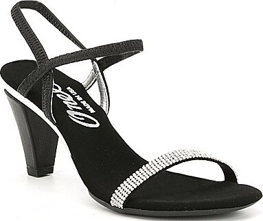 Onex Iced Rhinestone Embellished Leather Dress Sandals