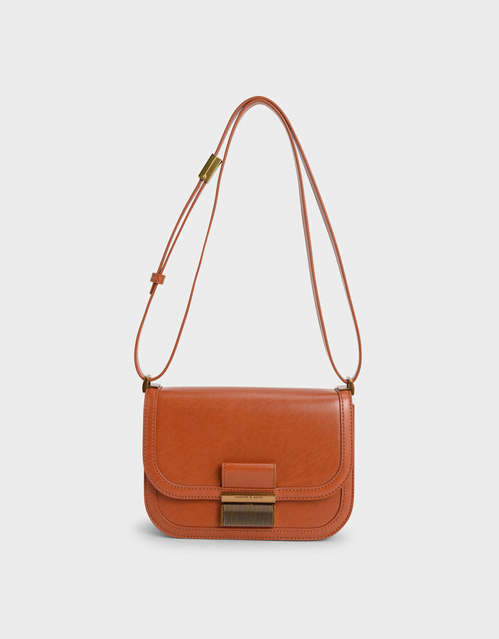 Charles & Keith Metallic PushLock Crossbody Bag ShopStyle