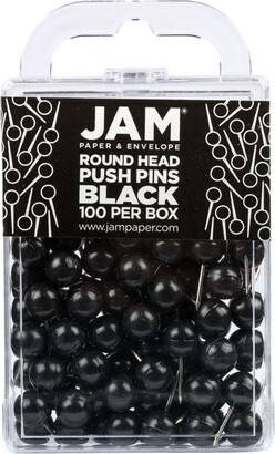 100 Count Rose Gold Wall Push Pins - Clear Plastic Head Thumbtacks