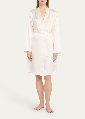 La Perla Silk Long-Sleeve Short Robe