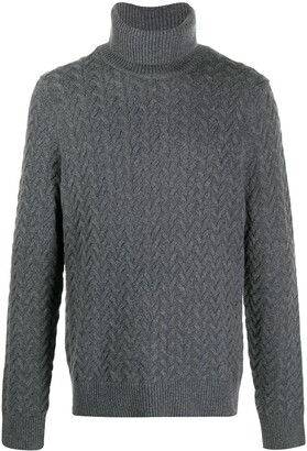 men's black cable knit turtleneck sweater