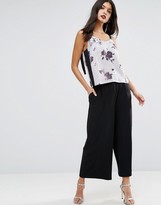 Thumbnail for your product : ASOS Cami In Satin Floral Print With Contrast Straps
