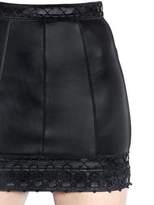 Thumbnail for your product : DSQUARED2 Nappa Leather Mini Skirt With Trim
