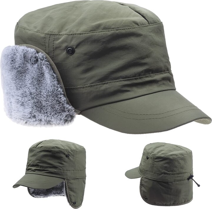 ZffXH Winter Cadet Baseball Cap Warm Trapper Aviator Pilot Trucker Hat