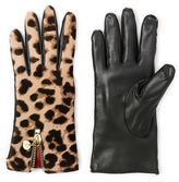 Thumbnail for your product : Diane von Furstenberg Leopard Haircalf Zip Gloves