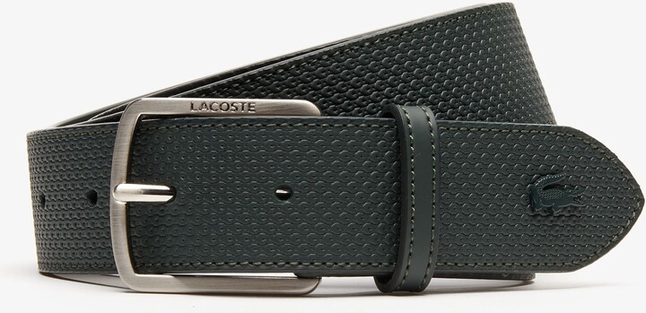 alligevel Giftig effekt Lacoste Men's Engraved Buckle Texturised Leather Belt | Size: 35 IN -  ShopStyle