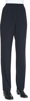 Thumbnail for your product : eskandar Narrow Wool-Stretch Trousers, Navy