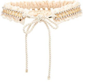 Rosantica Frullato Crystal-embellished Rope Belt - Cream Multi
