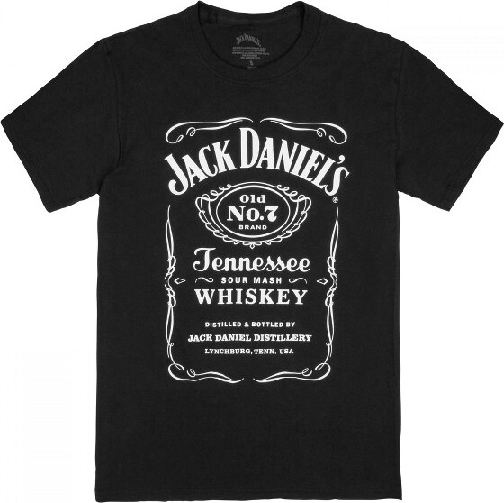 Jack Daniels MensJackDaniel'sOldNo.7LabelBlackT-Shirt-XLarge