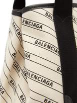 Thumbnail for your product : Balenciaga Navy Cabas Logo Print Tote Bag - Womens - Black Cream