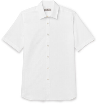 Canali Slim-Fit Cotton-Seersucker Shirt