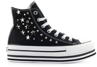 white studded converse