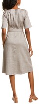 Thumbnail for your product : St. John Linen-Blend Boatneck Wrap Dress