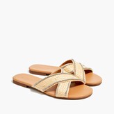 Thumbnail for your product : J.Crew Raffia crisscross slide sandals with rhinestone lining