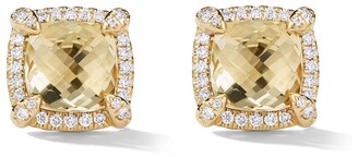 David Yurman 18kt yellow gold Châtelaine citrine and diamond stud earrings
