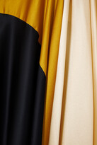Thumbnail for your product : Roksanda Andromeda Cape-effect Color-block Silk-satin Midi Dress - Gold