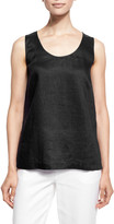 Thumbnail for your product : Go Silk Linen Scoop-Neck Tank