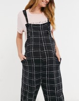 Thumbnail for your product : ASOS Maternity DESIGN maternity jersey dungaree in mono grid print