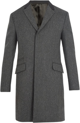 Prada Contrast-collar single-breasted wool coat