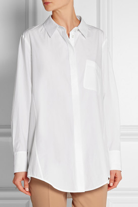 Donna Karan Open-back cotton-poplin shirt