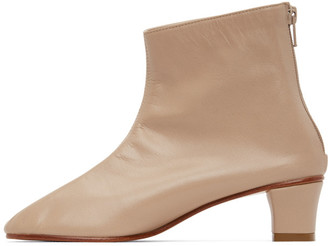 Martiniano Beige High Leone Ankle Boots