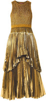 Thumbnail for your product : Altuzarra Mishka Metallic Cable-knit And Pleated Lurex Midi Dress