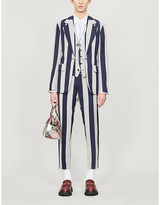 Thumbnail for your product : Vivienne Westwood Striped padded-shoulder wool and linen-blend blazer
