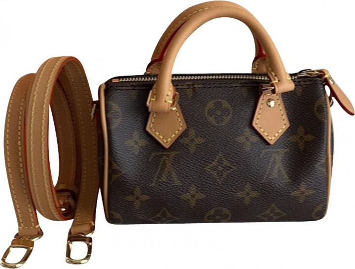 Nano speedy / mini hl cloth handbag Louis Vuitton Gold in Cloth