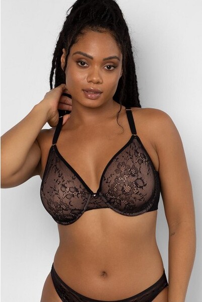 Smart & Sexy Smooth Lace T-Shirt Bra Black Hue w/ Ballet Fever (Smooth  Lace) 32DDD