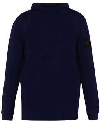 Stone Island Shadow Project - Logo Patch Cotton Hooded Sweatshirt - Mens - Blue