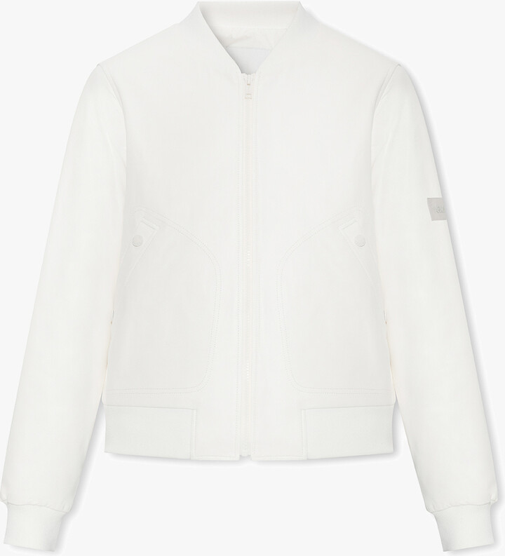 Yves Salomon Leather Bomber Jacket Cream ShopStyle