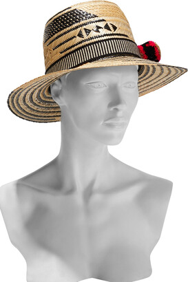 Yosuzi Malena Pompom-embellished Woven Straw Hat