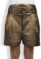Thumbnail for your product : Haider Ackermann Apollo Metallic Leather Shorts
