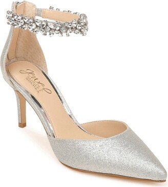silver pumps with strap
